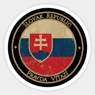 Vintage Slovakia Slovak Republic Europe European EU Flag Sticker